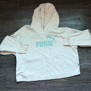 Puma Women's Cream and White Hoodie